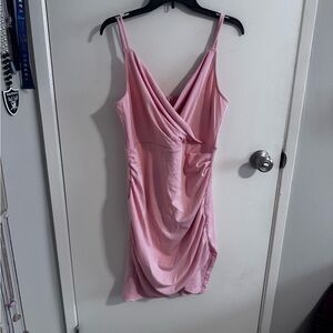 Grace Karin Pink Draped Mini Dress